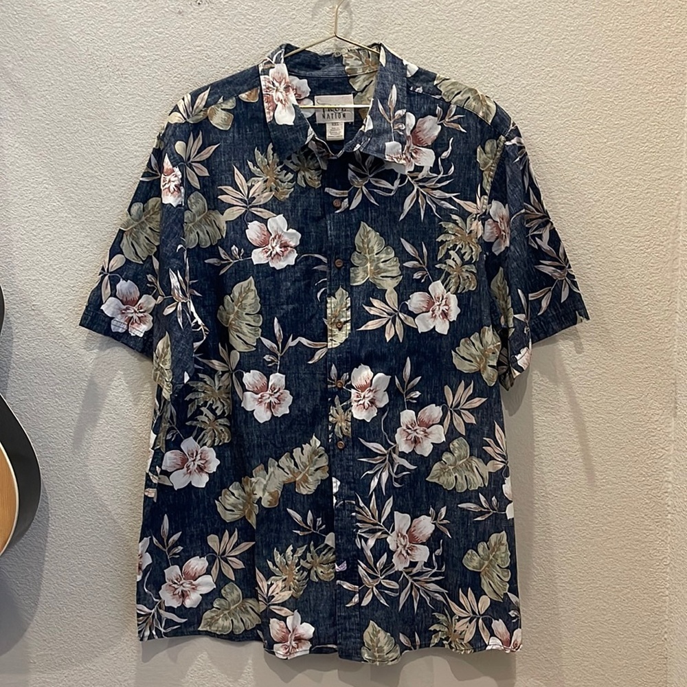 True Nation Cotton Floral Hawaiian Button Down Shirt Size 2XL